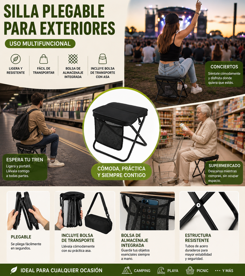 Silla plegable portátil